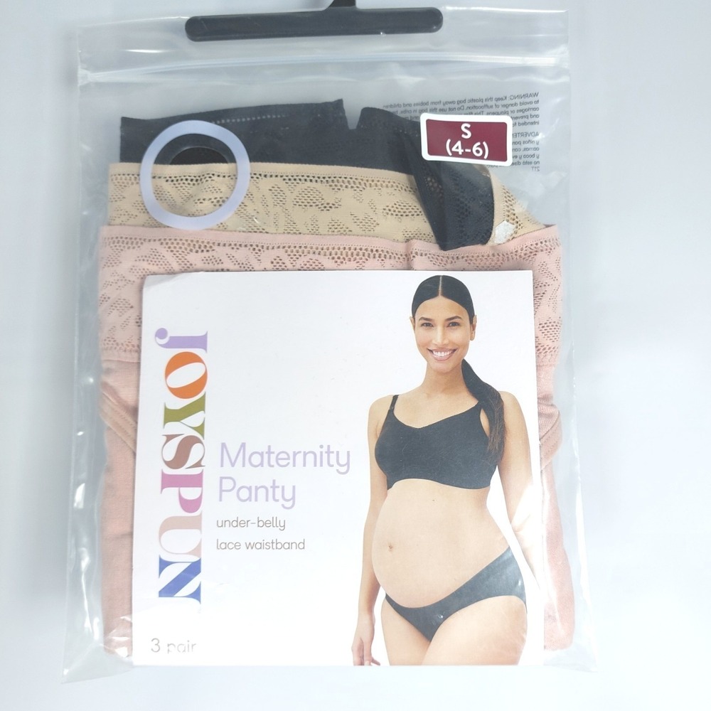 NEW Joyspun Maternity Under Belly Panties Lace Waist 3 Pair Size Small 4-6